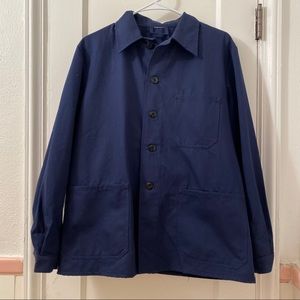 vintage indigo over-dye French chore jacket